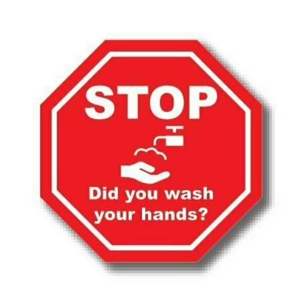 Ergomat 17in OCTAGON SIGNS Stop - Did you wash your hands? DSV-SIGN 289 #0690 -UEN